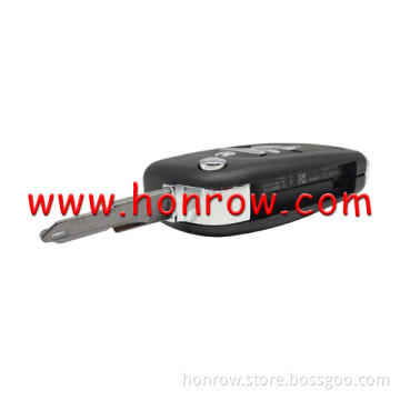 Citroen 2 button modified flip remote replacement key shell with NE73 206 Blade -- With battery place (No Logo)